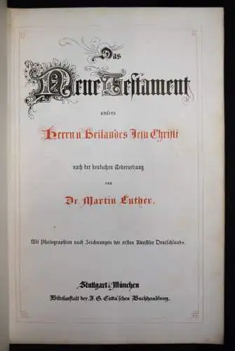 JOSEPH ALBERT - Luther, Das Neue Testament 1869 ORIG.-PHOTOGRAPHIEN - BIBEL
