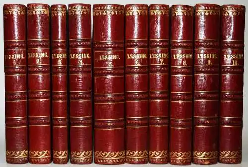 Lessing, Gesammelte Werke. 1853-1857 SCHÖNE HALBLEDER-GESAMTAUSGABE