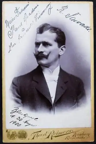 Savade, Eigenhändige Widmung auf einer Portrait-Photographie 1900 ZIRKUS ZOO