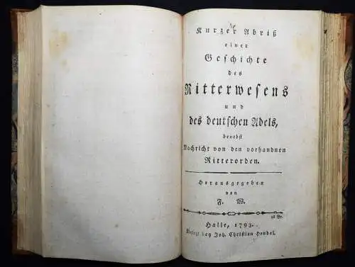 Schmidt, Beiträge zur Geschichte des Adels...1794 ADEL RITTER RITTERORDEN ORDEN