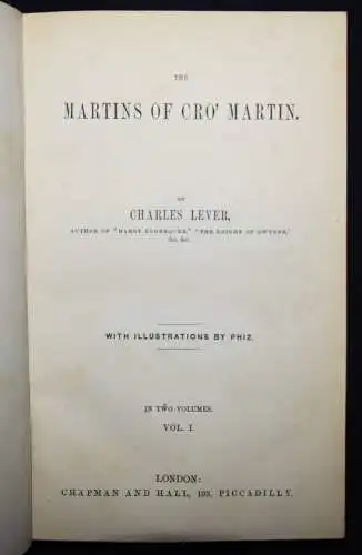 Lever, The Martins of Cro’ Martin - 1856 - Illustrations by Phiz  - IRELAND