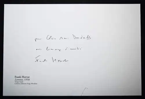 Horvat, Frank. Time Machine SIGNIERT NUMMERIERT Nr. 2/15 VORZUGSAUSGABE