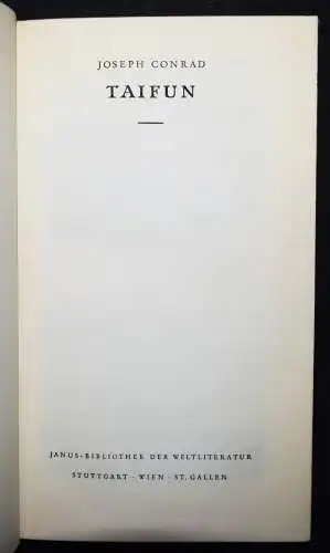 Conrad, Joseph. Taifun. Gerd Hatje 1950 - SELTEN