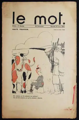 Iribe et Cocteau, Le Mot, No. 6 1915 AVANTGARDE ZEITSCHRIFTWELTKRIEG 1914-1918