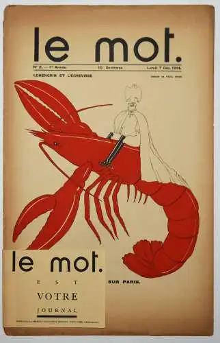 Iribe et Cocteau, Le Mot, No. 2 - 1914 AVANTGARDE ILLUSTRATIONEN J. Cocteau
