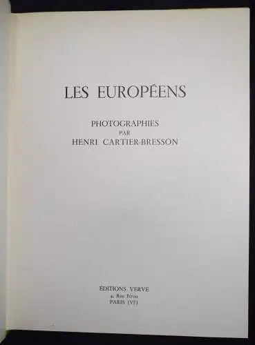 Cartier-Bresson, Henri. Les Europeens 1955 FIRST EDITION + ORIG.-PHOTOGRAPH