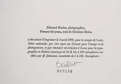 Boubat, Edouard. Photographies SIGNIERT NUMMERIERT 1/160 WIDMUNGSEXEMPLAR