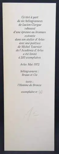 Tournier, Lucien Clergue - 1972 SIGNED NUM 1/40 + ORIG.-PHOTOGRAPH