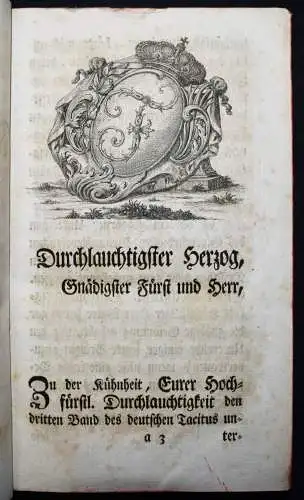 Tacitus, Des C. Cornelius Tacitus Sämmtliche Werke 1765 ANTIKE - ALTPHILOLOGIE