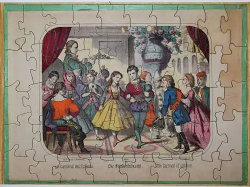 SCHÖNES BIEDERMEIER-PUZZLE ~ 1850 - Der Christbaum. The Christmas-box