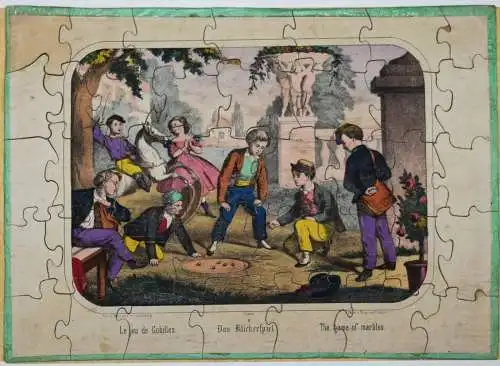 SCHÖNES BIEDERMEIER-PUZZLE ~ 1850 - Der Christbaum. The Christmas-box
