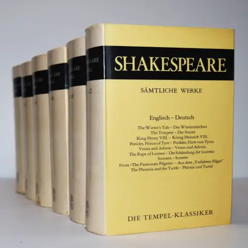 Shakespeare, Sämtliche Werke. Englisch und Deutsch - um 1965 Tempel Klassiker