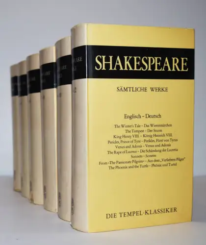 Shakespeare, Sämtliche Werke. Englisch und Deutsch - um 1965 Tempel Klassiker