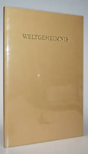 Hofmannsthal, Weltgeheimnis. Bear Press Wolfram Benda PRESSENDRUCK 350 Ex.
