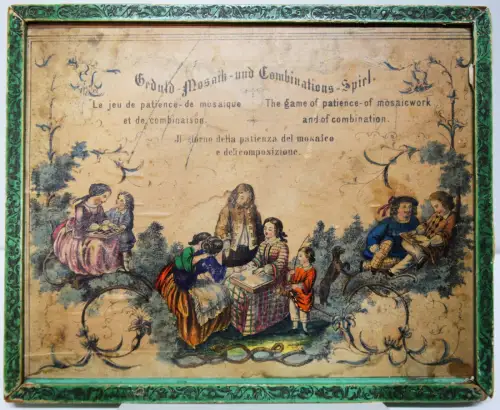 BIEDERMEIER-PUZZLE um 1850 - Geduld-Mosaik- und Combinations-Spiel