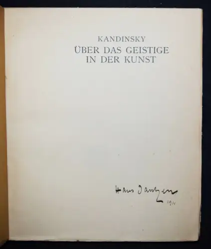 Wassily Kandinsky - Über das Geistige in der Kunst - Erstausgabe 1912