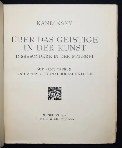 Wassily Kandinsky - Über das Geistige in der Kunst - Erstausgabe 1912