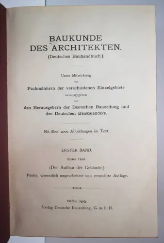 Wagner, Baukunde des Architekten - 1903