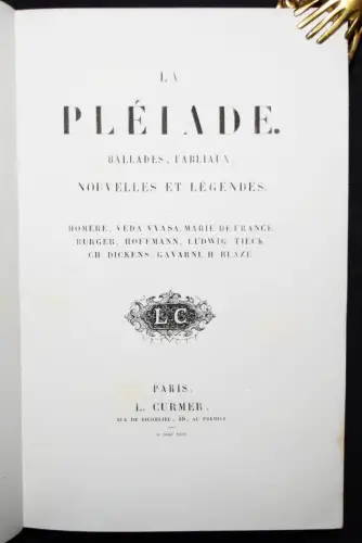 La Pleiade. Ballades, Fabliaux, Nouvelles...1841-1842 ANTHOLOGIE ROMATNIK FABELN