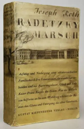 Roth, Joseph. Radetzkymarsch - 1932 SELTENE ERSTE AUSGABE mit SCHUTZUMSCHLAG !