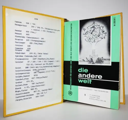Geisler, Die andere Welt. 17. Jahrgang. 12 Hefte ESOTERIK OKKULTISMUS