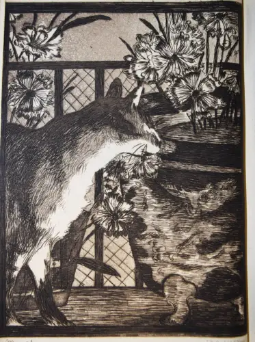 EDUARD MANET - ORIG.-RADIERUNG Le chat et les fleurs 1899 - Megnin, Paul. Notre