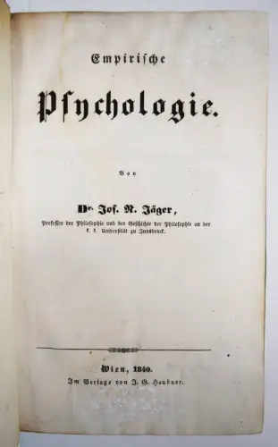 Jäger, Empirische Psychologie 1840