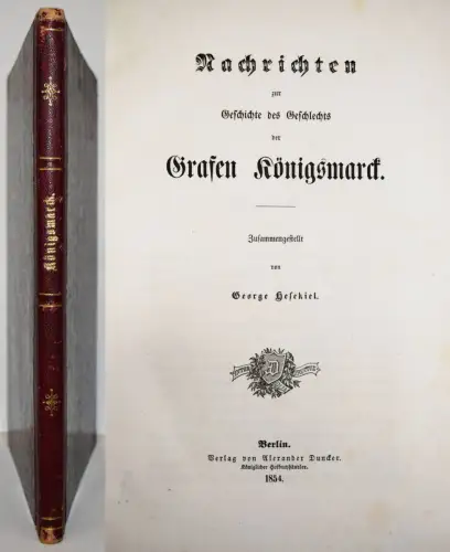 Hesekiel, Geschichte des Geschlechts der Grafen Königsmarck 1854 GENEALOGIE