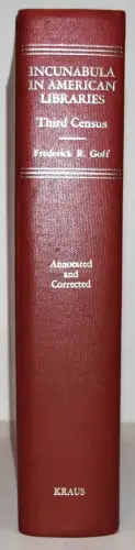 Goff, Incunabula in American libraries - 1989 - INKUNABELN BIBLIOGRAPHIE