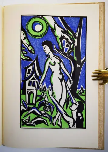 Wilczynski, Mond in Sommernacht 1957 R. Forster SIGNIERT ORIG.-LINOLSCHNITTE