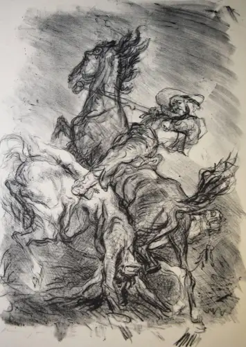 MAX SLEVOGT - ORIG.-LITHOGRAPHIE SIGNIERT - Ferry, Der Waldläufer - 1921