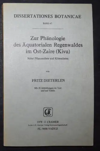 Dieterlen, Zur Phänologie des Äquatorialen Regenwaldes im Ost-Zaire KONGO AFRIKA