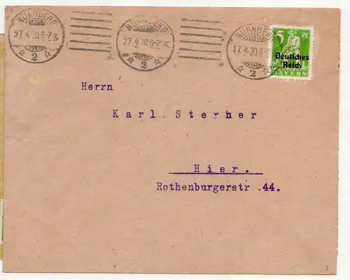 Brief mit seltener Einzelfrankatur Mi.-Nr. 119; Fotoattest Tworek