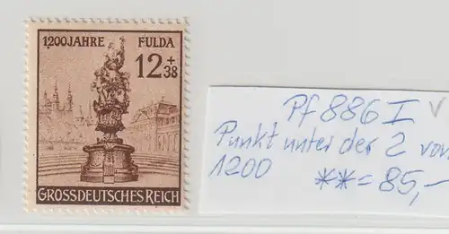 DR: "Fulda" mit PF I, ** (MNH), geprüft