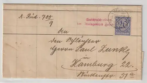 Dienstbrief mit EF. Mi.-Nr. D 19a.