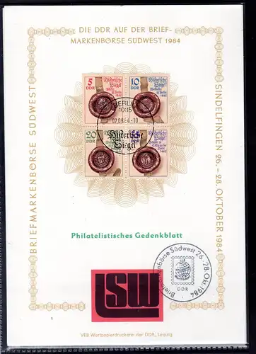 DDR-Gedenkblatt, Sindelfingen 1984