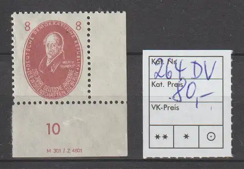 DDR-Druckvermerke: Aus dem Akademiesatz 1950 8 Pfg. (Humboldt)  mit  DV