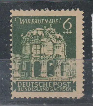 Ostsachsen  6 Pfg. Zwinger mit Zähnungsabart "C", gepr. Ströh