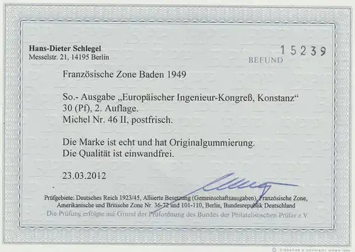 Baden Ingenieurkongress Konstanz in 2. Auflage; Befund Schlegel "einwandfrei"