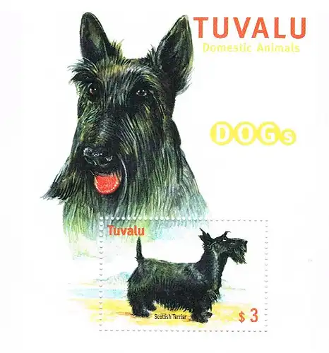 Tuvalu: Hunde; 2 Kleinbogen und 1 Block