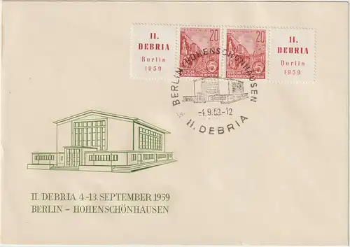 DDR FDC : Debria 1953, Zusammendruck W Zd 23 