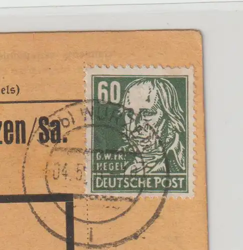 SBZ Köpfe I: EF 60 Pfg. auf Paketkarte (Michel -.-)