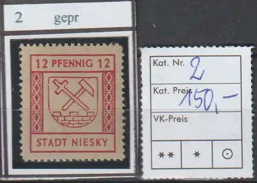 Niesky,Nr. 22, ** (MNH), gepr. Ströh BPP 