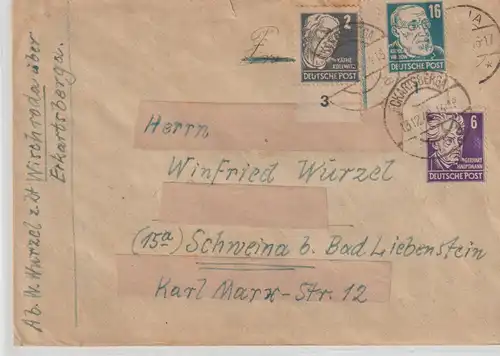 Köpfe I: Bedarfsbrief mit farbiger Randleiste; gesprüft