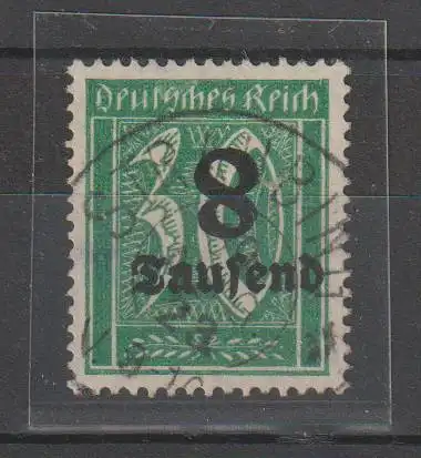 DR Infla: Nr. 278 mit kopfstehender 8; gestempelt, Befund Tworek ("einwandfrei")