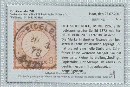 DR Brustschild Nr. 27b Befund Zill BPP