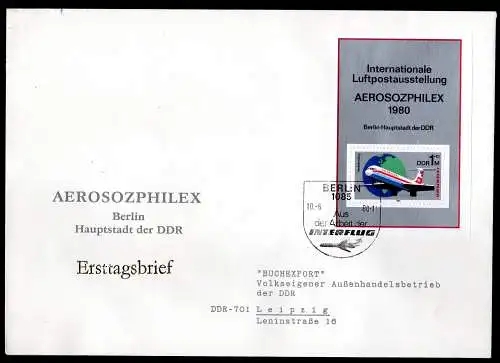 DDR, FDC Block "Internationale Luftpostausstellung"