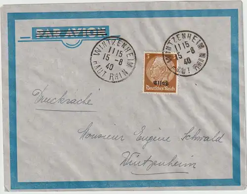 Elsaß: Drucksache; Nr. 1 mit frz. Stempel