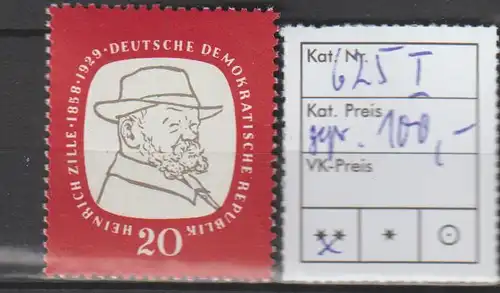 DDR-Plattenfehler: Zille mit gebrochener Hutkrempe, geprüft, **