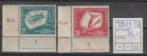 DDR-Druckvermerke: Wintersport Oberhof 1951, - DZ - , **